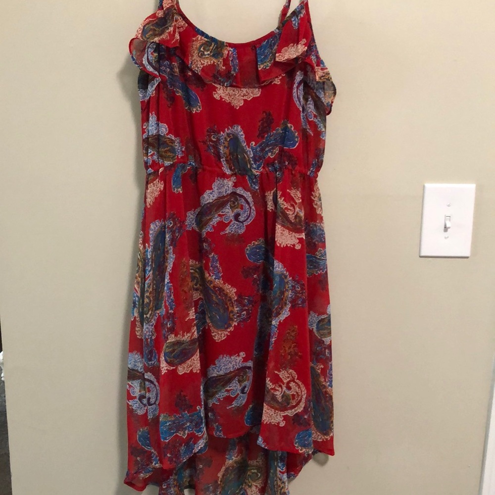 Forever 21 Dress Floral Red Print SZ L EUC